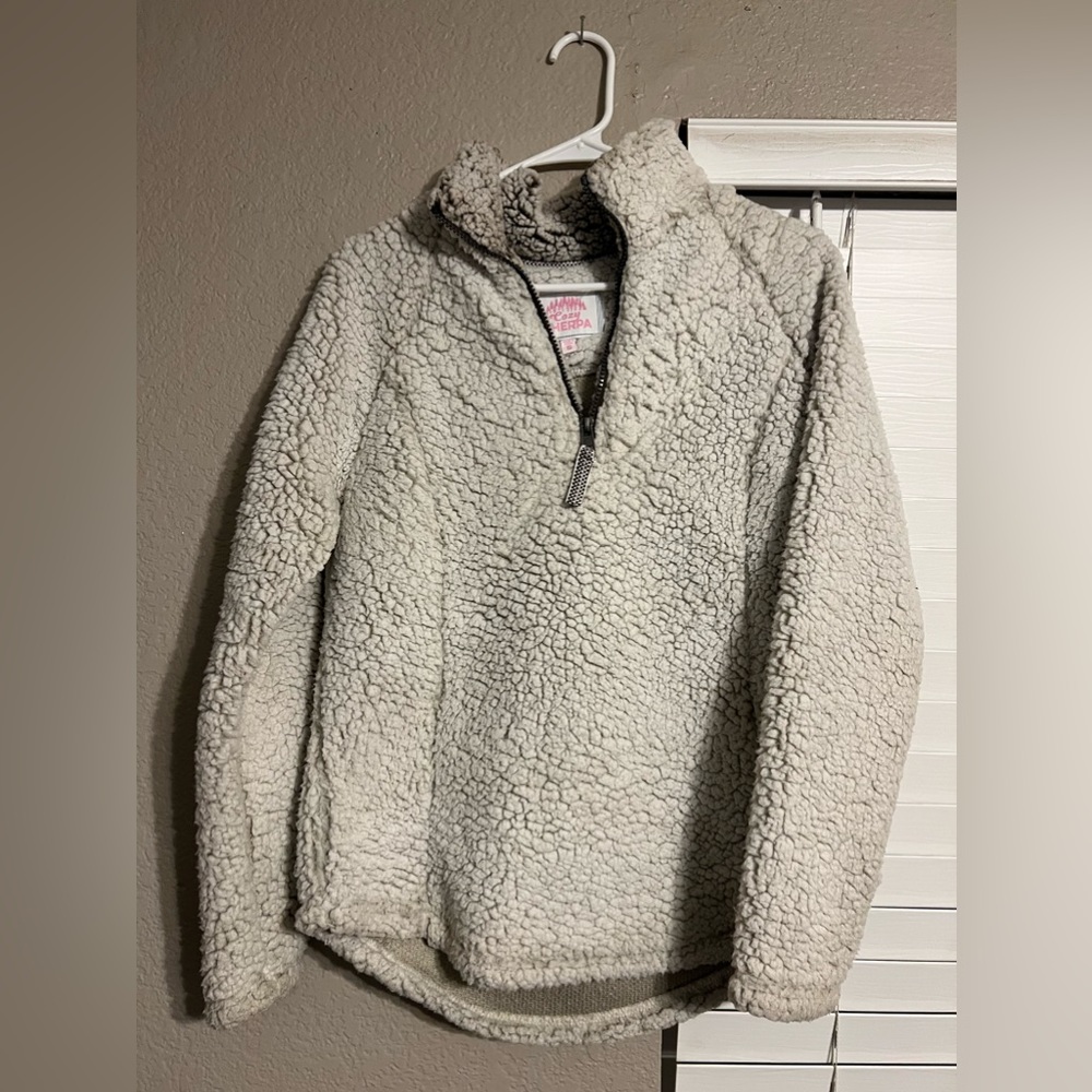 Cream Sherpa Pullover